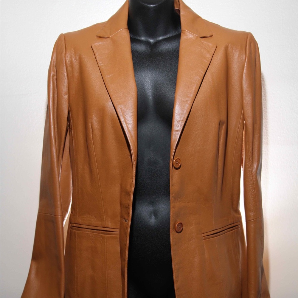 Never worn, 100% leather, BCBGMaxAzria Blazer